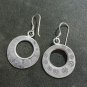 FINE SILVER EARRINGS VINTAGE CRAFT DANGLE ARTISAN 4g RETRO HOOP #E049