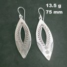 FINE SILVER EARRINGS 925 STERLING CRAFT Dangle 13g Vintage Surf Tribal 23817