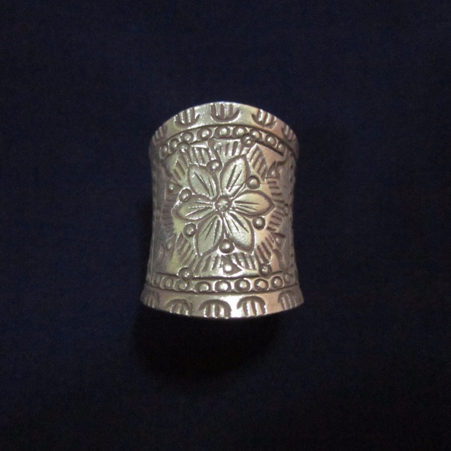 FINE SILVER RINGS 925 STERLING &atilde;�&ordf;&atilde;�&sup3;&atilde;�&deg; BAGUE ADJUSTABLE SIZE TRIBAL LOTUS VINTAGE