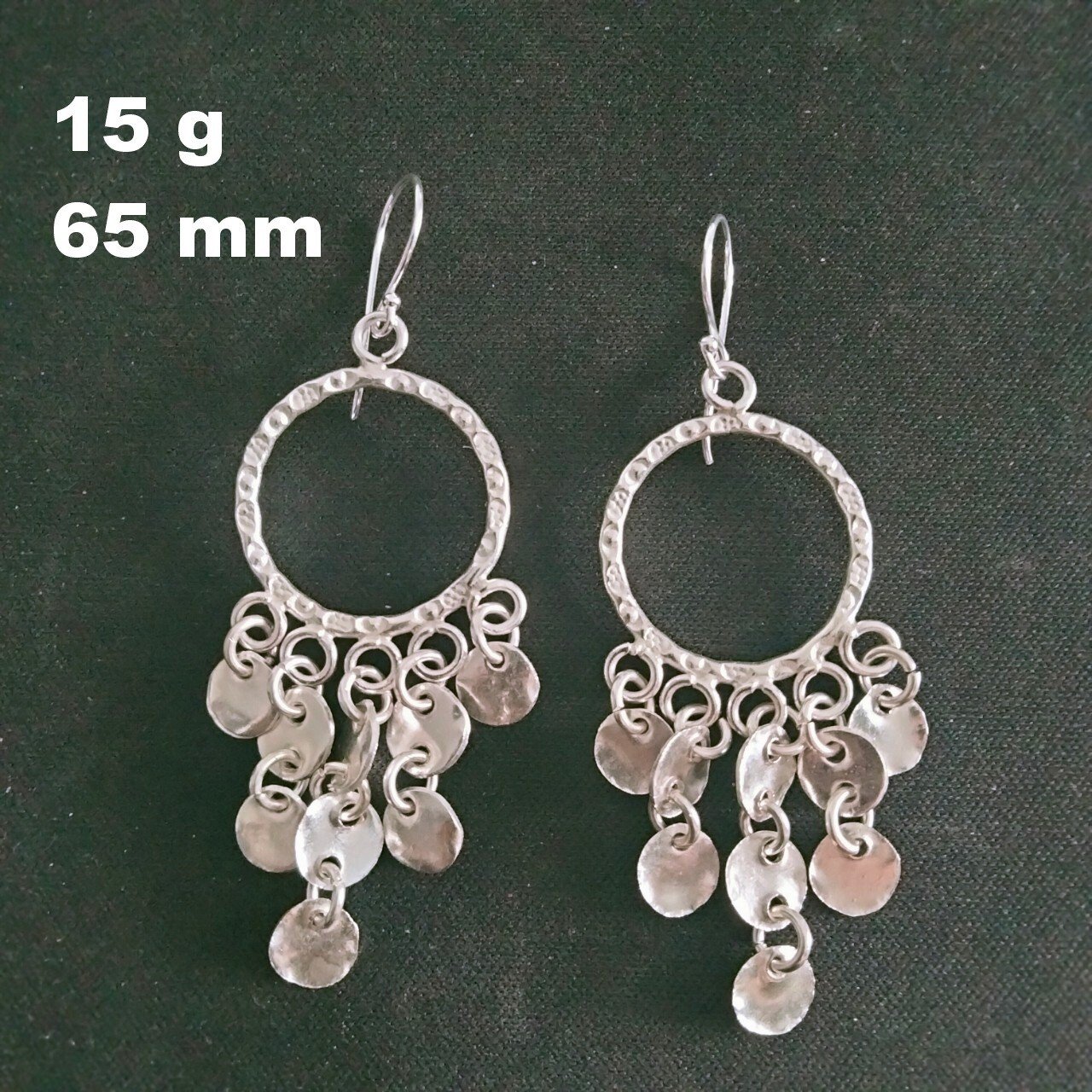 FINE SILVER EARRINGS 925 STERLING CRAFT Dangle 15g Chadelier Charms 23614