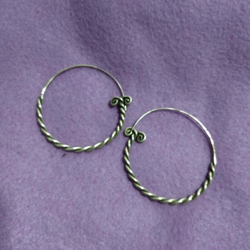 FINE SILVER EARRINGS 925 STERLING CRAFT VINTAGE TRIBAL JEWELRY WOMEN LOT1714
