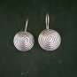 FINE SILVER EARRINGS 925 STERLING CRAFT Dangle 6g Hill Tribe Spiral round 23203