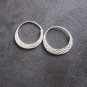 FINE SILVER EARRINGS 925 STERLING LUXURY HOOP ROUND HAMMER TWINKLE FASHION STYLE