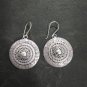 FINE SILVER EARRINGS 925 STERLING CRAFT Dangle 12g Vintage Round Tribal L1908