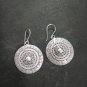 FINE SILVER EARRINGS 925 STERLING CRAFT Dangle 12g Vintage Round Tribal L1908