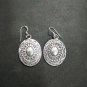 FINE SILVER EARRINGS 925 STERLING CRAFT Dangle 9g Oval Vintage Tribal L1901