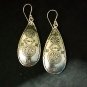 FINE SILVER EARRINGS 925 STERLING CRAFT Dangle 11g LOT18 LONG OVAL DROP 02