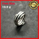 FINE SILVER RINGS 925 STERLING リング BAGUE ADJUSTABLE SIZE MULTIPLE ROLL COIL MENS