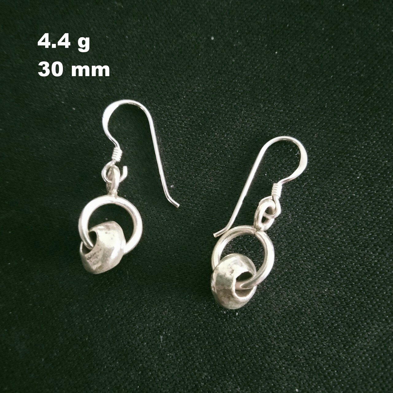 FINE SILVER EARRINGS 925 STERLING CRAFT Dangle 4g Donut Charms 23602
