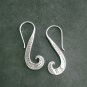 FINE SILVER EARRINGS 925 STERLING CRAFT Dangle 9g Hook Engraved Tentacle 23806