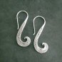FINE SILVER EARRINGS 925 STERLING CRAFT Dangle 9g Hook Engraved Tentacle 23806