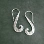 FINE SILVER EARRINGS 925 STERLING CRAFT Dangle 9g Hook Engraved Tentacle 23806