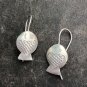 FINE SILVER EARRINGS VINTAGE CRAFT DANGLE ARTISAN 2g Minimalist FISH #E068