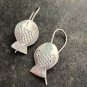 FINE SILVER EARRINGS VINTAGE CRAFT DANGLE ARTISAN 2g Minimalist FISH #E068