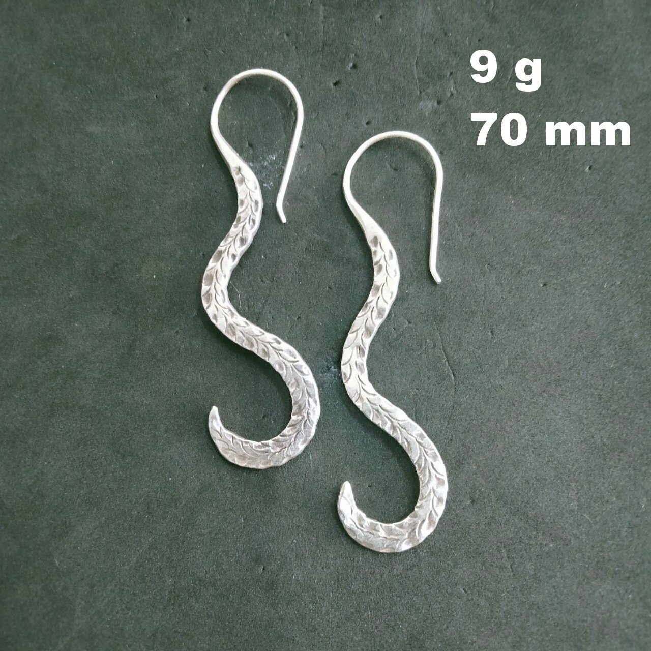 FINE SILVER EARRINGS 925 STERLING CRAFT Dangle 9g Unagi eel Hook 23825
