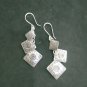 FINE SILVER EARRINGS 925 STERLING CRAFT Dangle 10g Vintage Triple Charms 23823