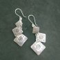 FINE SILVER EARRINGS 925 STERLING CRAFT Dangle 10g Vintage Triple Charms 23823