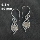 FINE SILVER EARRINGS VINTAGE CRAFT DANGLE ARTISAN 5g FILIGREE HOOK #E009