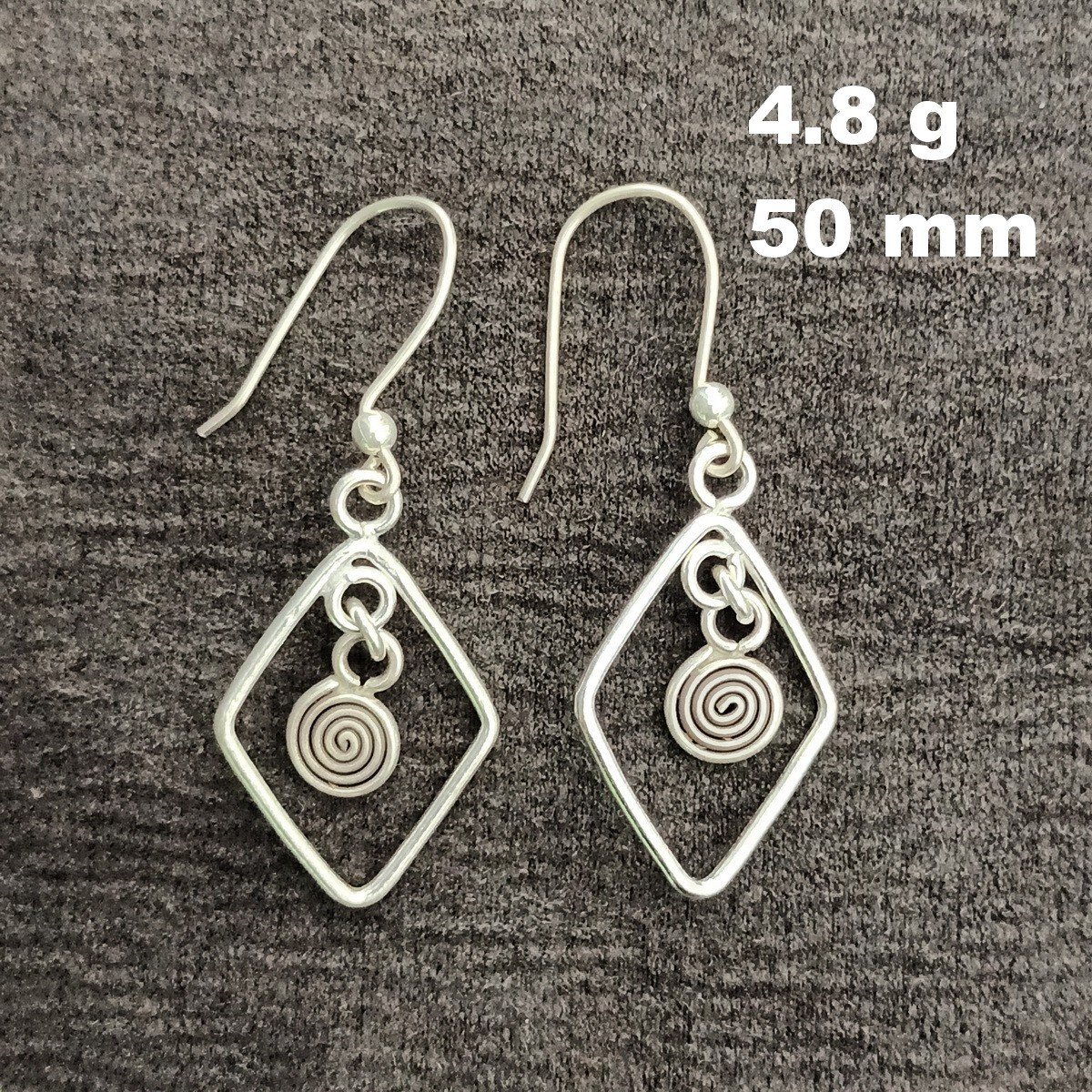 FINE SILVER EARRINGS VINTAGE CRAFT DANGLE ARTISAN 4g FANCY CHARMS #E042
