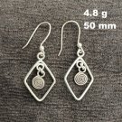FINE SILVER EARRINGS VINTAGE CRAFT DANGLE ARTISAN 4g FANCY CHARMS #E042