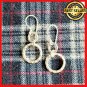 Fine Silver Earrings Sterling 925 Twin Double Circle Hammer Ring Surprise Gift