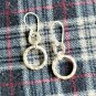Fine Silver Earrings Sterling 925 Twin Double Circle Hammer Ring Surprise Gift