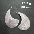 FINE SILVER EARRINGS 925 STERLING CRAFT Dangle 20g Rock Skin Curve L1906