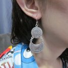 FINE SILVER EARRINGS 925 STERLING LONG TWIN LAYERS CRAFT TRIBAL TRADITIONAL