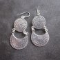 FINE SILVER EARRINGS 925 STERLING LONG TWIN LAYERS CRAFT TRIBAL TRADITIONAL