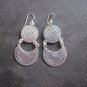 FINE SILVER EARRINGS 925 STERLING LONG TWIN LAYERS CRAFT TRIBAL TRADITIONAL