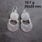 FINE SILVER EARRINGS 925 STERLING LONG TWIN LAYERS CRAFT TRIBAL TRADITIONAL