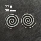 FINE SILVER EARRINGS VINTAGE CRAFT DANGLE ARTISAN 11g COIL FILIGREE ROUND #E014
