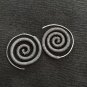FINE SILVER EARRINGS VINTAGE CRAFT DANGLE ARTISAN 11g COIL FILIGREE ROUND #E014