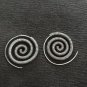 FINE SILVER EARRINGS VINTAGE CRAFT DANGLE ARTISAN 11g COIL FILIGREE ROUND #E014