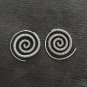 FINE SILVER EARRINGS VINTAGE CRAFT DANGLE ARTISAN 11g COIL FILIGREE ROUND #E014