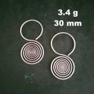 FINE SILVER EARRINGS 925 STERLING CRAFT Dangle 3g Hill Tribe Spiral Hook 23222