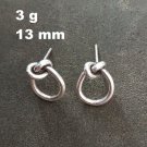 FINE SILVER EARRINGS VINTAGE CRAFT DANGLE ARTISAN 3g MINIMAL RIBBON STUD #E013