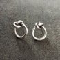 FINE SILVER EARRINGS VINTAGE CRAFT DANGLE ARTISAN 3g MINIMAL RIBBON STUD #E013