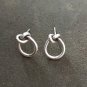 FINE SILVER EARRINGS VINTAGE CRAFT DANGLE ARTISAN 3g MINIMAL RIBBON STUD #E013
