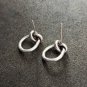 FINE SILVER EARRINGS VINTAGE CRAFT DANGLE ARTISAN 3g MINIMAL RIBBON STUD #E013
