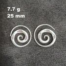 FINE SILVER EARRINGS VINTAGE CRAFT DANGLE ARTISAN 7g BOOB ROUND FILIGREE #E038
