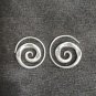 FINE SILVER EARRINGS VINTAGE CRAFT DANGLE ARTISAN 7g BOOB ROUND FILIGREE #E038