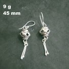 FINE SILVER EARRINGS 925 STERLING CRAFT Dangle 9g Vintage Chinese Charms 23821