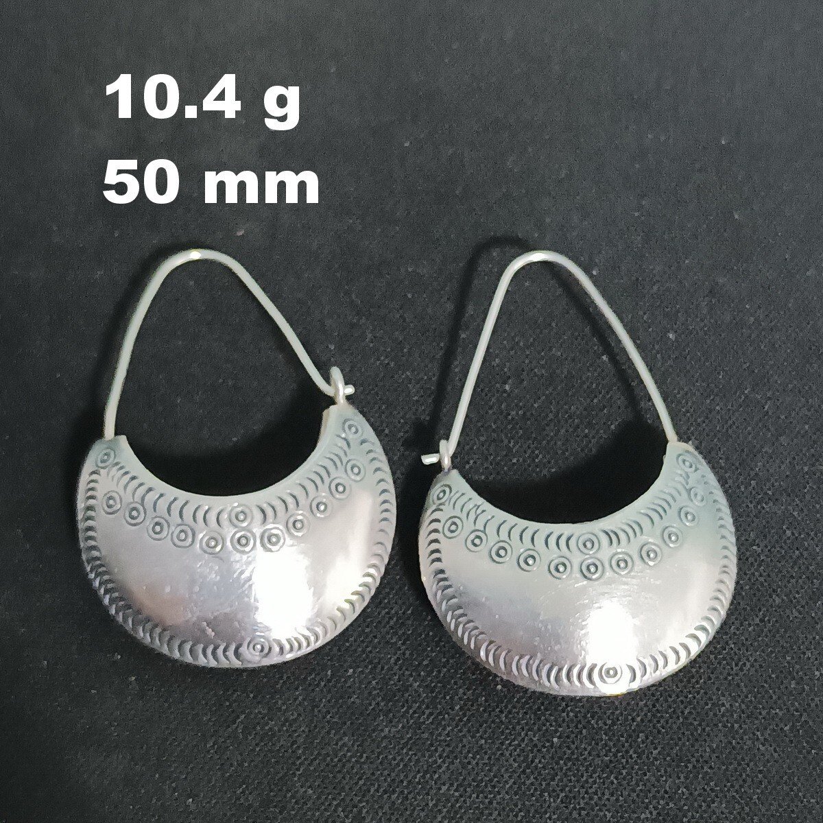 FINE SILVER EARRINGS VINTAGE CRAFT DANGLE ARTISAN 10g Classic Art HUGGIE #E071