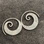 FINE SILVER EARRINGS VINTAGE CRAFT DANGLE ARTISAN 13g  ROLL FILIGREE ROUND #E040