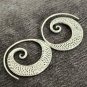 FINE SILVER EARRINGS VINTAGE CRAFT DANGLE ARTISAN 13g  ROLL FILIGREE ROUND #E040