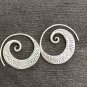 FINE SILVER EARRINGS VINTAGE CRAFT DANGLE ARTISAN 13g  ROLL FILIGREE ROUND #E040