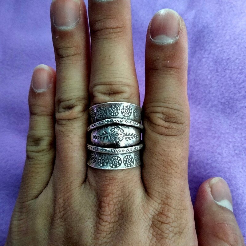 Fine Silver Rings Sterling 925 &euml;&deg;�&igrave;&sect;� Craft Jewelry Fashion Adjustable Size R78051