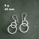 FINE SILVER EARRINGS 925 STERLING CRAFT Dangle 8g Double Hammered Round 23617