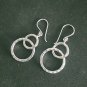 FINE SILVER EARRINGS 925 STERLING CRAFT Dangle 8g Double Hammered Round 23617